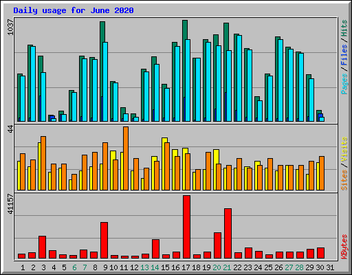 Daily usage for June 2020