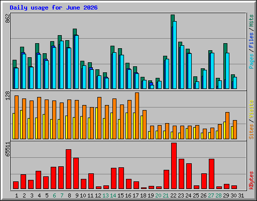 Daily usage for June 2026