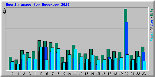 Hourly usage for November 2019