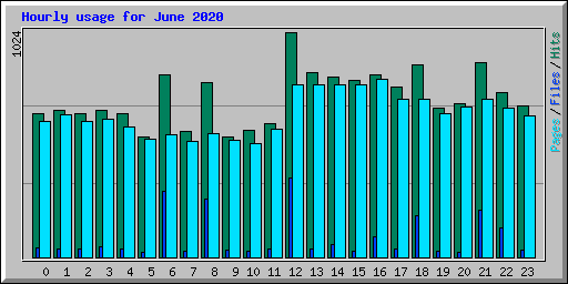 Hourly usage for June 2020