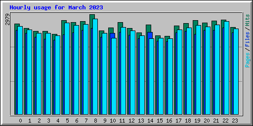 Hourly usage for March 2023
