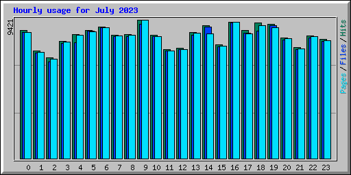 Hourly usage for July 2023