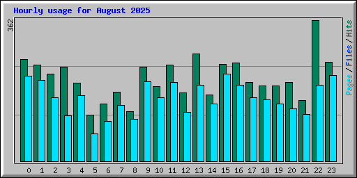 Hourly usage for August 2025