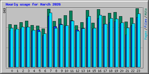 Hourly usage for March 2026